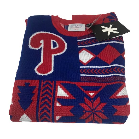 Philadelphia Phillies Red Ugly Christmas Sweater Genuine Merchandise Small S - Picture 3 of 4